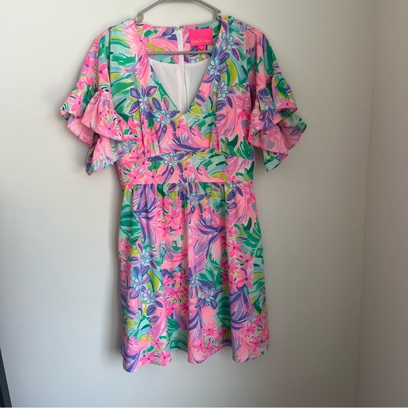 Lilly Pulitzer Blaire Stretch Dress It Was All A Dream Multi Print Women's 4 - Picture 5 of 8